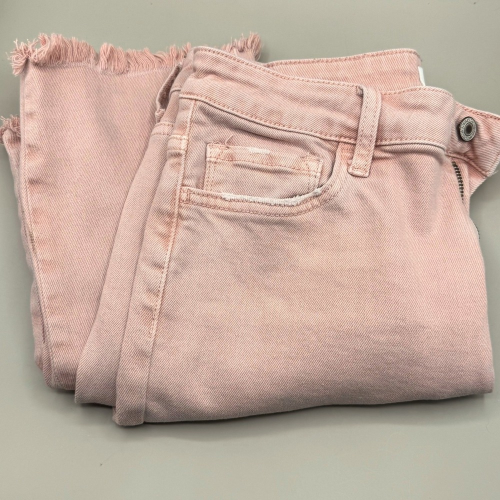 Vervet Los Angeles Womens Peach Pink Cropped Raw Hem Jeans V3370PP Size 30 - Picture 5 of 5